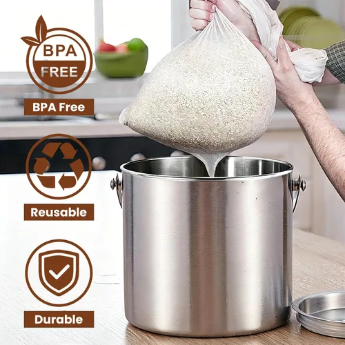 Miniatura 4 de 2 bolsas de cerveza, 250 bolsas de filtro de malla microfina, bolsa de filtro reutilizable con cordón de 5 galones para cerveza casera, colado