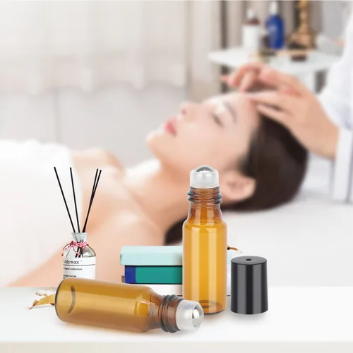 Miniatura 3 de Easytle Botellas enrollables de aceite esencial, paquete de 24 botellas de vidrio ámbar de 0.2 fl oz para aceites esenciales, botella enrollable