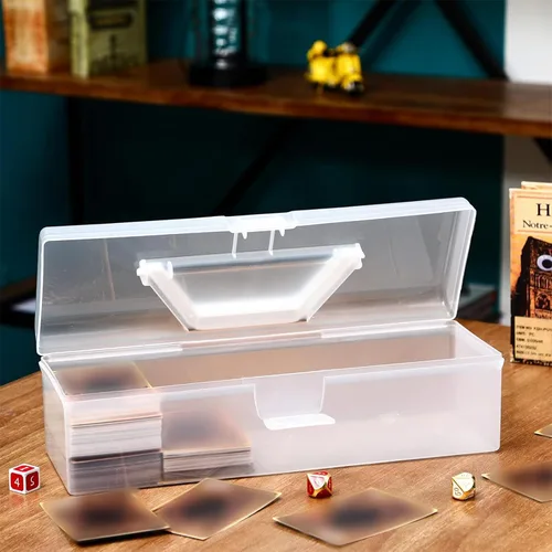Miniatura 7 de Vicenpal Caja de almacenamiento de tarjetas coleccionables de plástico transparente, juego de cajas de tarjetas para 600-1000 Plus, portátil