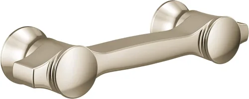 Moen YB0307NL Flara - Tirador decorativo para cajón de gabinete con centros de 3 pulgadas, níquel pulido