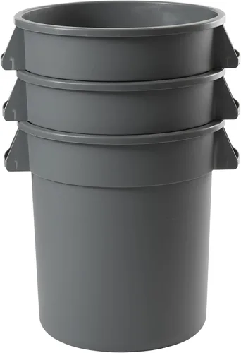 Miniatura 5 de Winco PTC-10G Cubo de basura redondo, 10 galones, plástico, gris