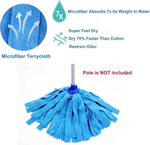 Miniatura 3 de EaseYourDay Repuesto de cabezal de trapeador de tela de microfibra, recambios de trapeador de cuerda atornillados a todas las barras de mango