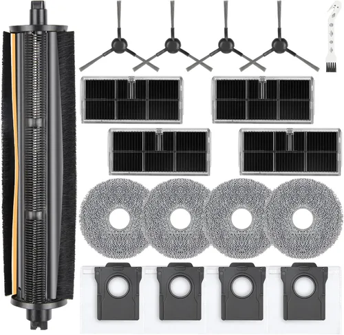 Kit de 18 accesorios para Dreame L10s Ultra Gen 2/L10s Pro Ultra Heat/X30 Ultra/L40s Ultra AE/CE Robot Aspirador, 1 Cepillo TriCut, 4 Cepillos