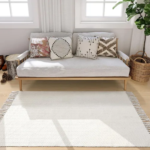Miniatura 3 de Lahome Alfombras Boho para Entradas, Alfombra de Cocina de 3 x 5 Pies, Alfombras Ligeras para Dormitorio Lavables, Alfombra de Baño con Borlas