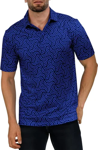 Miniatura 3 de Camisas de golf para hombre - Polo de manga corta con estampado de rendimiento que absorbe la humedad