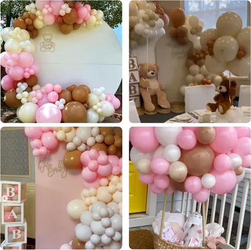 Miniatura 3 de Kit de guirnalda de globos pastel de 110 piezas, kit de guirnalda de ramo de globos ideal para baby shower, boda, fiesta de cumpleaños (marrón 2)