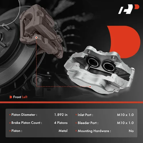 Miniatura 2 de A-Premium Conjunto de pinza de freno de disco compatible con modelos Jaguar seleccionados - XJS 1976-1996, XJ6 1974-1987, XJ12 1974-1979 1981-1992