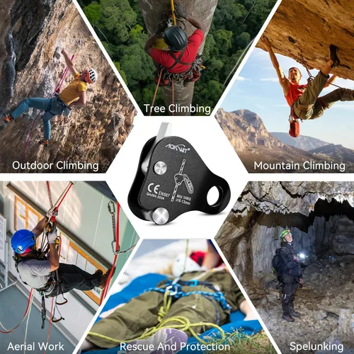 Miniatura 6 de Cuerda de escalada Ascender Grab Protección contra caídas Dispositivo de Belay Equipo de escalada de árboles, Equipo de rapel Ascensor de cuerda