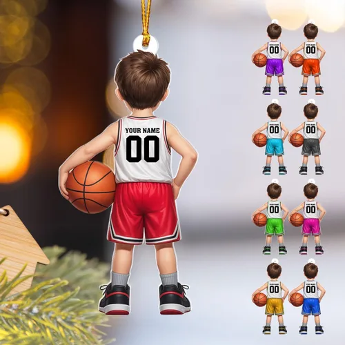 Miniatura 21 de Adorno Personalizado de Baloncesto 2025 - Adorno de Jugador de Baloncesto - Adornos de Árbol de Navidad de Baloncesto - Regalos de Jugador de Bkb 5