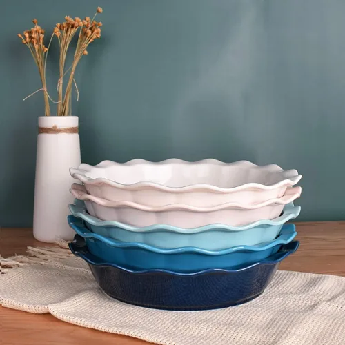 Miniatura 6 de Bosmarlin Molde de cerámica para tartas de 9 pulgadas, 50 onzas, plato para tartas para hornear, microondas, apto para horno y lavavajillas