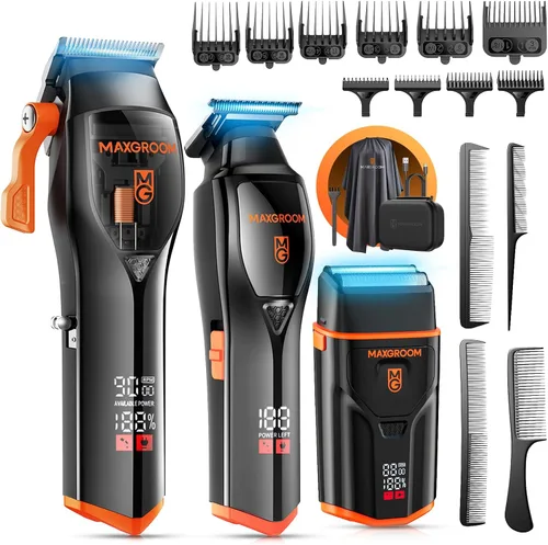 Miniatura 10 de MAXGROOM - Cortapelos profesional para hombres, 9000 RPM con hoja autoafilable DLC, cortapelos eléctricos e inalámbricos para cortar el cabello