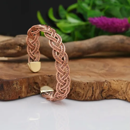 Miniatura 17 de Handmade Elegant Copper Bracelet for Women - Pure Copper Bracelet for Pain Relief and Stress Relief - Adjustable Entwisted Copper Bracelet to Fit
