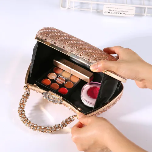 Miniatura 2 de Dreubea Bolso de noche brillante para mujer, bolso de noche con diamantes de imitación de moda