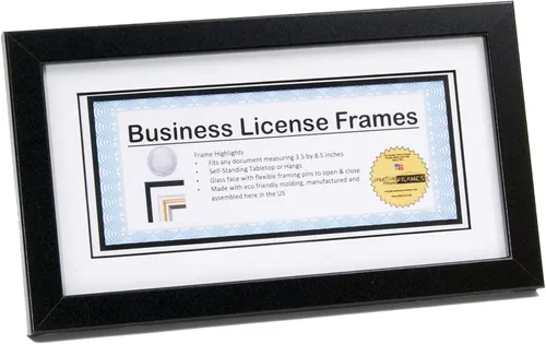 Miniatura 16 de Marcos de licencia para maquilladores profesionales de 3.5 in x 8.5 in, sostenedor de licencia de panel de estado para mostrar certificado, licencia