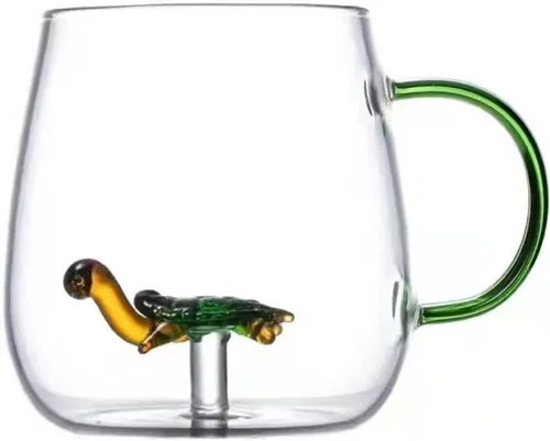 Miniatura 5 de Taza de Café 3D de Cristal con Animales y Plantas en el Interior, Copa de los Deseos como Regalo - Tazas para Fiesta, Oficina, Mañana para Leche
