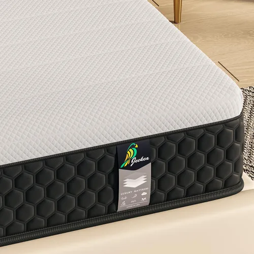 Miniatura 8 de JEEKEA Colchón de tamaño matrimonial, colchón híbrido de resortes interiores de 10 pulgadas en una caja con espuma viscoelástica para aliviar