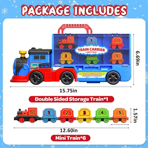 Miniatura 2 de AuroTops Juguetes para niños de 3, 4, 5, 6 años para niños, niña, niño, juguetes 2 en 1, camiones de juguete para niños pequeños, juego de tren