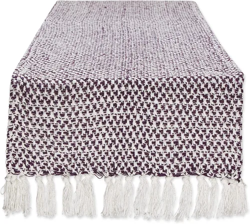 Miniatura 12 de DII Woven Basics Collection Camino de mesa de punto 100% algodón, 15"x108", Stone Piedra