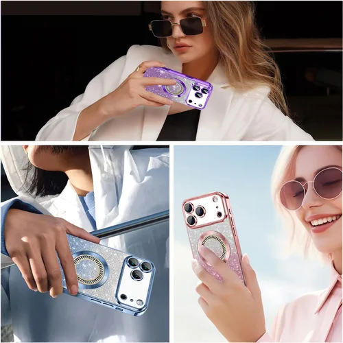 Miniatura 45 de Misscase Funda magnética con purpurina para iPhone 11 compatible con MagSafe, protección completa, delgada, a prueba de golpes, antiarañazos