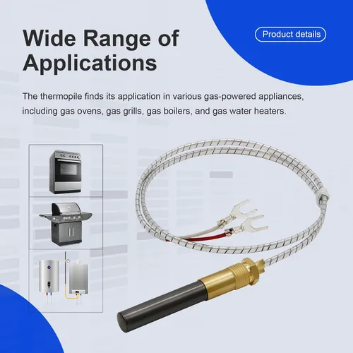Miniatura 4 de Termopila de 24 pulgadas para chimenea de gas 750mv Q313A Termopar de chimenea de gas se adapta para calentador de agua a gas, freidora de gas/horno