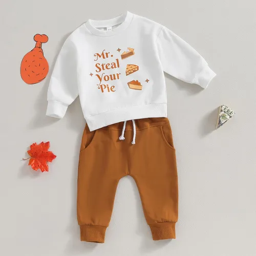 Miniatura 273 de Adobabirl Conjunto de sudadera y pantalones de Halloween para bebé, sudadera y pantalones con parche de calabaza para Halloween, otoño, ropa de bebé