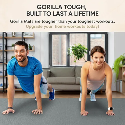 Miniatura 6 de Gorilla Mats Alfombrilla de ejercicio grande de alta calidad, de 6 x 4 x 1/4 pulgadas, ultra duradera, antideslizante, tapete de entrenamiento