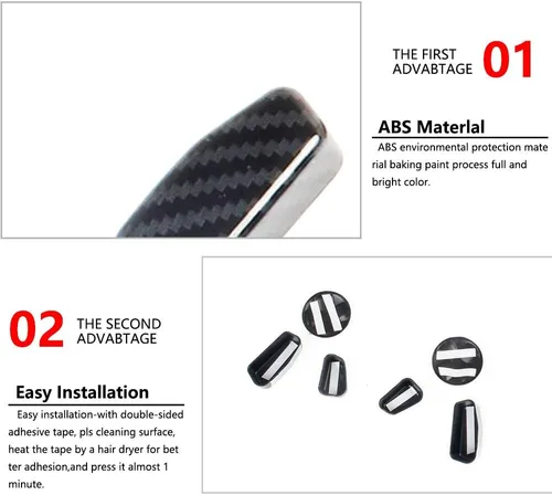 Miniatura 3 de Cubierta de botón de ajuste de asiento de fibra de carbono para Dodge Ram 1500 2019+