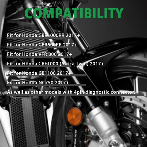 Miniatura 2 de Adaptador OBD2 para Honda de 4 pines a 16 pines cable de diagnóstico de motocicleta, compatible con CBR1000RR/CBR600RR/VFR 800/CRF1000/CB1100/NC750