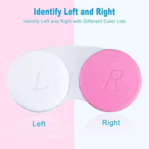 Miniatura 2 de Estuche para lentes de contacto de 12 piezas, caja colorida para lentes de contacto izquierdos/derechos, contenedor de soporte para lentes