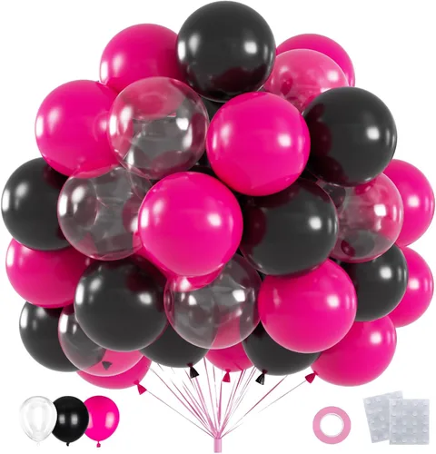Miniatura 10 de 60 globos de confeti negro y dorado, globos metálicos de látex dorado y negro de 12 pulgadas para graduación 2026, aniversario, cumpleaños, Navidad