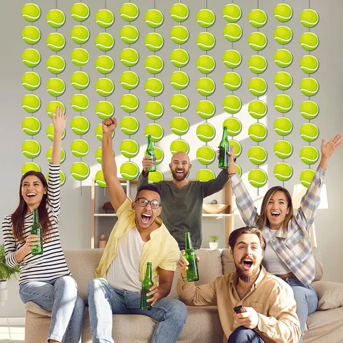Miniatura 6 de 12 pancartas de tenis para colgar pelota de tenis, remolino, juego deportivo, juego de fiesta, kit de guirnalda de papel para niños, adolescentes