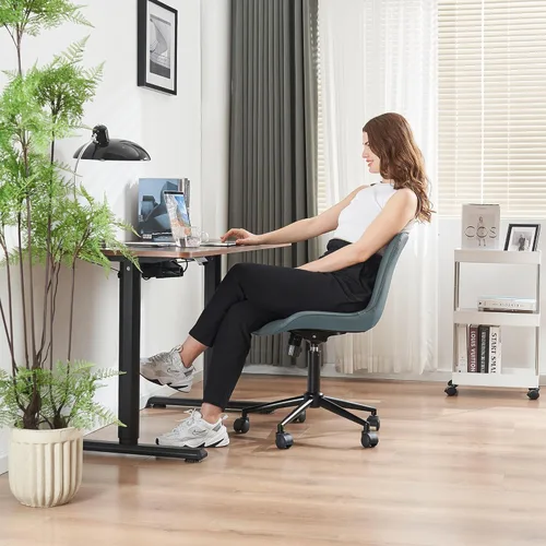 Miniatura 6 de YOUNIKE Silla de Oficina sin Brazos Silla de Escritorio con Ruedas, Silla de Trabajo para Computadora de Oficina en Casa, Silla de Tocador Moderna