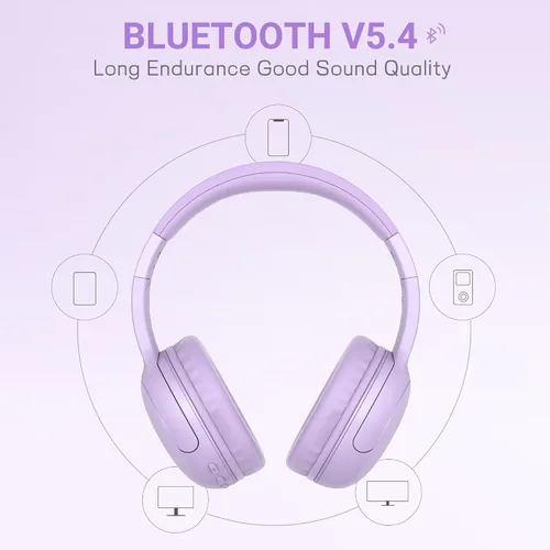 Miniatura 3 de LORELEI B-E5 - Auriculares Bluetooth para niños, auriculares inalámbricos para niños, plegables, 40 horas de reproducción, micrófono incorporado