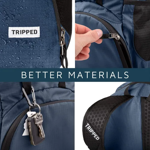 Miniatura 4 de Mochila de viaje: mochila ligera para senderismo, gimnasio y avión, Azul oscuro marino, 35 liters, Mochilas Daypack