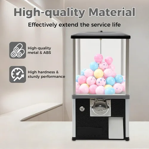 Miniatura 4 de Máquinas expendedoras de 25 centavos, máquina expendedora comercial de gran capacidad para chicles operada con monedas, mini dispensador comercial