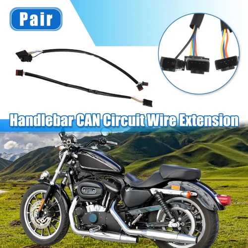 Miniatura 2 de X AUTOHAUX Arnés de extensión de cable de circuito de bus CAN de 12 pulgadas para manillar para Harley Davidson Softail Dynas Electra Glide Road