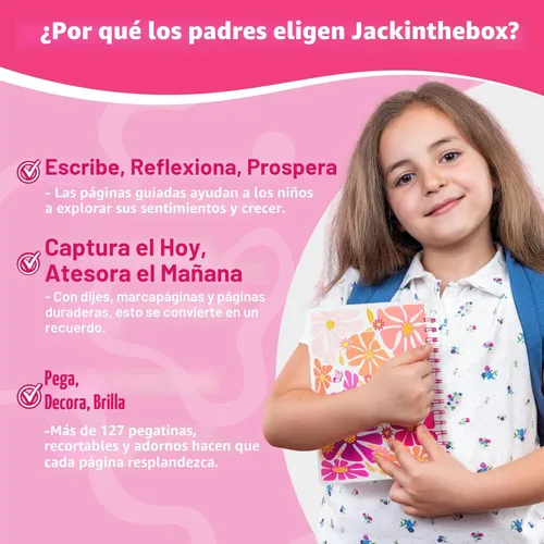 Miniatura 3 de jackinthebox DIY Journal for Girls Ages 8-12, 242 pcs, Journaling kit, Tween Scrapbook, Includes 10 Mental Health Exercises, Girls Diary 8 9 10 11