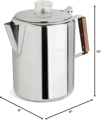 Miniatura 6 de Rapid Brew - Cafetera percoladora de acero inoxidable, 12 tazas