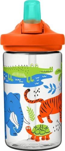Miniatura 107 de CamelBak Eddy+ Kids Water Bottle with Bite Valve Straw, Leak‑Resistant Easy‑Sip Design for Everyday Hydration, 14oz Kids Animales de la selva