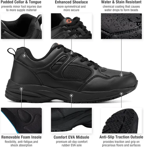 Miniatura 2 de NINGO Zapatos antideslizantes para hombre, resistentes al agua y al aceite, zapatos de trabajo antideslizantes. Suela antideslizante de grado SRC