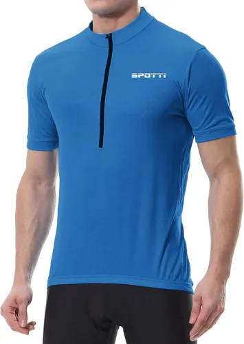 Miniatura 11 de Spotti Playera de manga corta para ciclismo de hombre con 3 bolsillos traseros, transpirable, secado rápido
