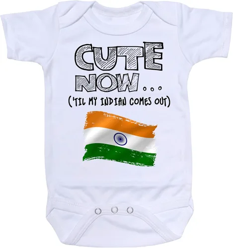 Baby India Body Til My Indian Comes Out Country Pride Baby/Infant Mono en Blanco Pick Tamaño NB-18M