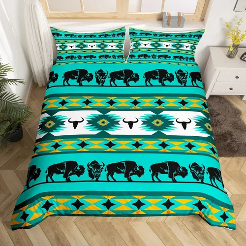 Miniatura 46 de Juego de funda de edredón con diseño de caballos, atrapasueños para niños, adolescentes, hombres, funda de edredón con estampado de caballos