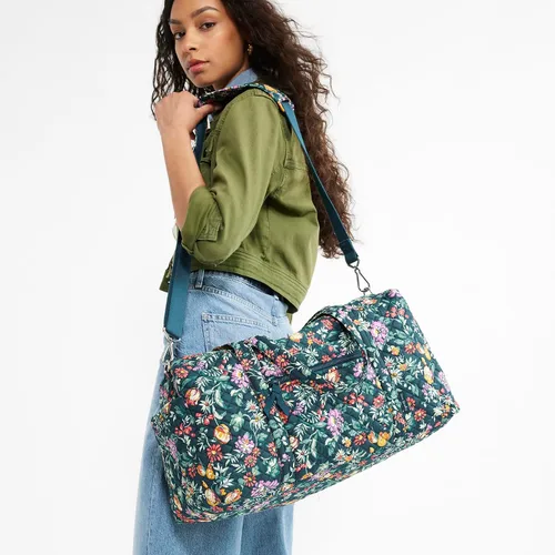 Miniatura 9 de Vera Bradley Bolsa de viaje mediana de algodón para mujer