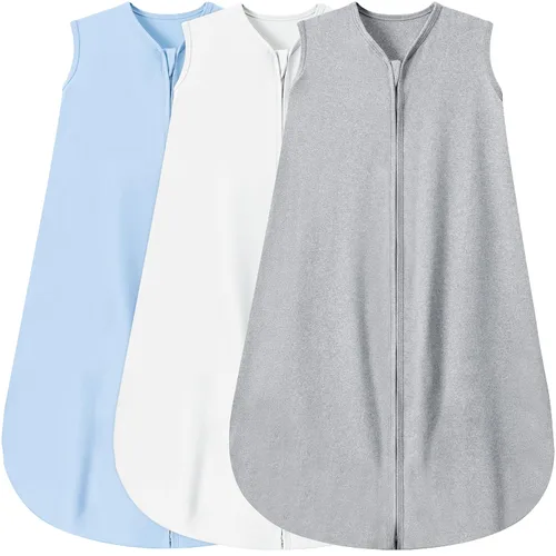 Miniatura 6 de BSTOPPT - Paquete de 3 sacos de dormir para bebés de 0 a 6 meses, 100 % rayón y algodón, con cierre de 2 vías, cómodos, elásticos y delgados. TOG