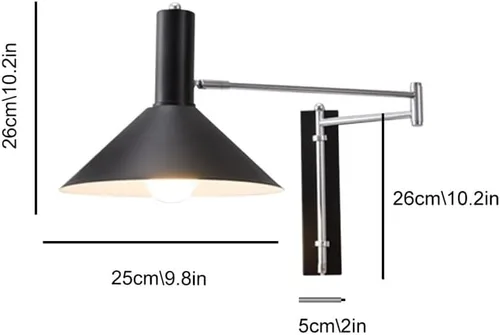 Miniatura 8 de Aplique de pared Bauhaus con brazo articulado, Aplique industrial cromado, luz de lectura ajustable para mesilla de noche, lámpara de metal moderno