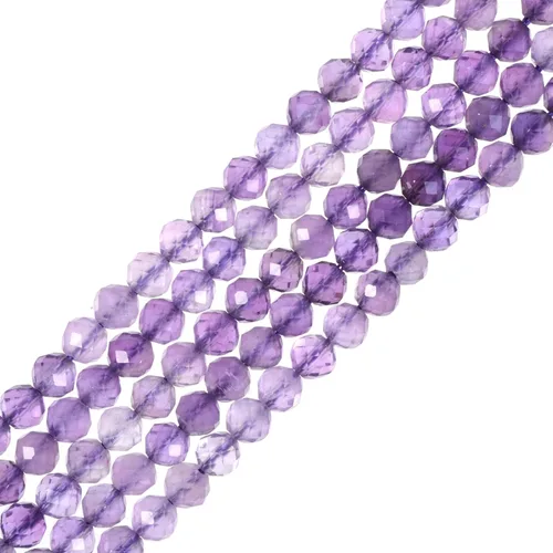 Miniatura 40 de Cuentas redondas facetadas de aguamarina natural de 4mm cuentas sueltas de 16 pulgadas para hacer joyas con cuentas