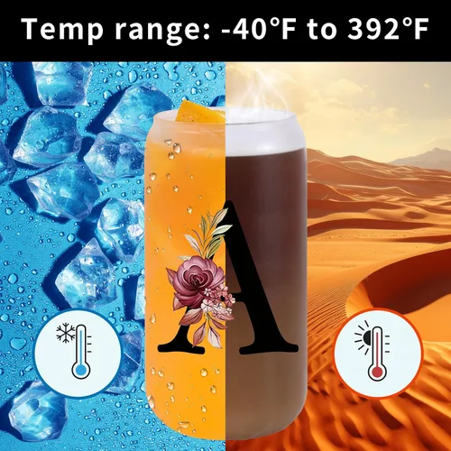 Miniatura 3 de Vaso de vidrio con monograma con tapa de bambú, popote personalizado, vaso de café helado de 16 onzas, tarro transparente de masón, cerveza, agua