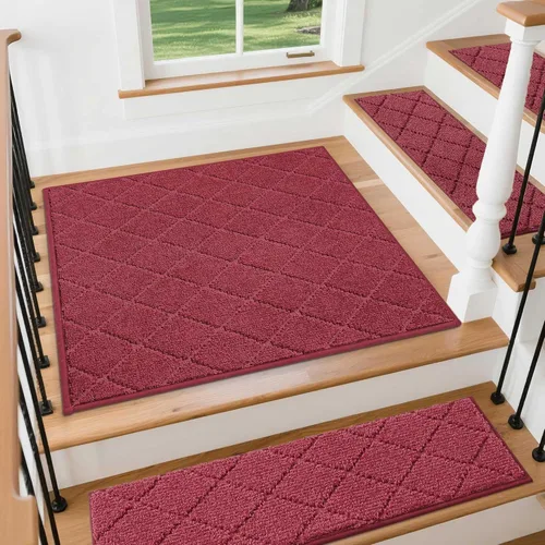 Miniatura 14 de COSY HOMEER - Alfombra antideslizante para esquinas de peldaños interiores, alfombras de escaleras para despegues resistentes al deslizamiento
