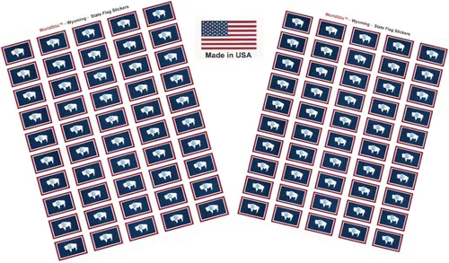 Miniatura 93 de 100 calcomanías de la bandera de Alaska; 1.5" x 1" hechas en Estados Unidos, calcomanías autoadhesivas de la bandera del estado para álbumes
